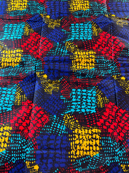 African fabric/Ankara fabric/Ankara fabric/KM109/African Print/African Wax/Blue and Yellow Ankara