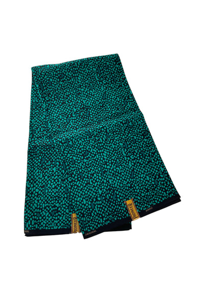 African Fabric/Ankara-Teal Black Color/African Wax Print/AK03