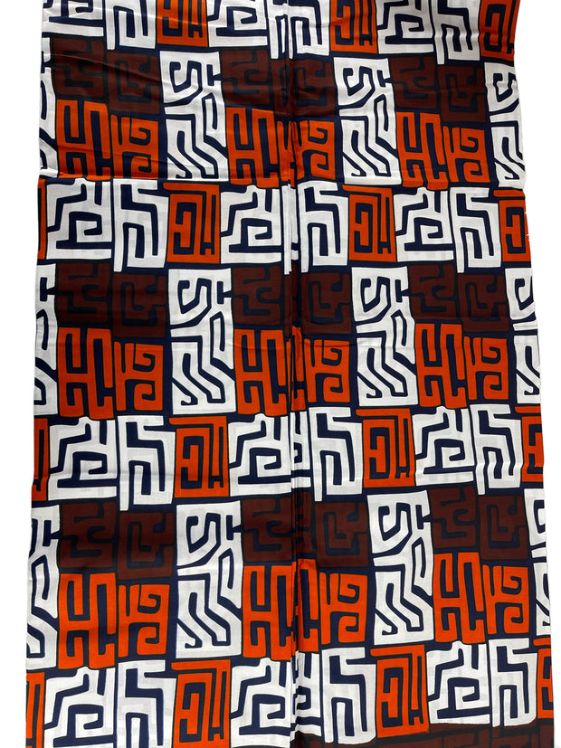 White and Brown African Fabric/Ankara Fabric/African Wax Print/KM57Q/