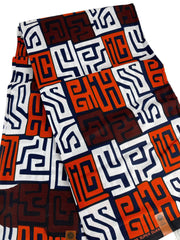 White and Brown African Fabric/Ankara Fabric/African Wax Print/KM57Q/