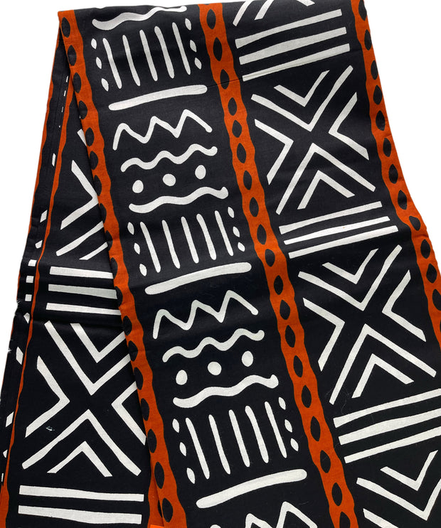 African Fabric/Ankara-Brown Black White Color/Tribal Print/African Wax Print/KM57/
