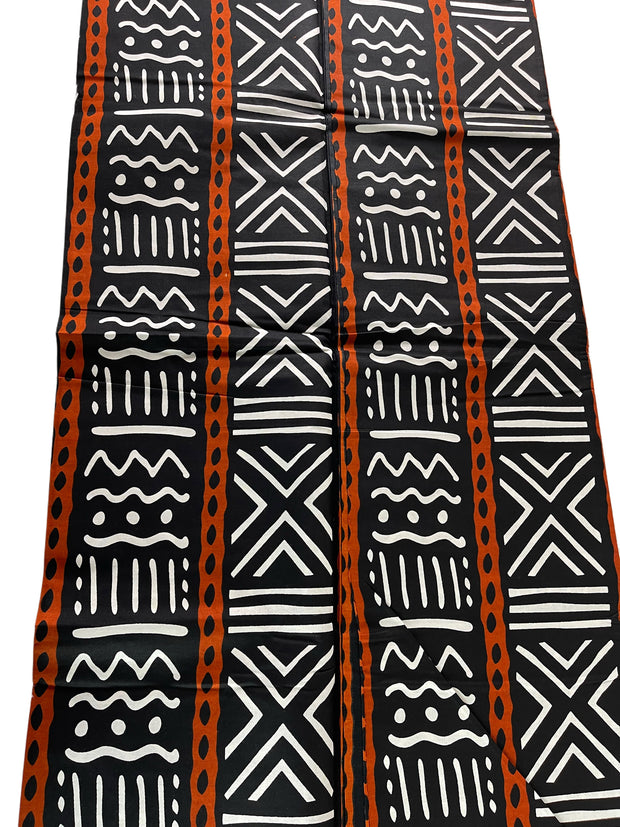 African Fabric/Ankara-Brown Black White Color/Tribal Print/African Wax Print/KM57/