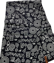 African Fabric/Ankara-White and Black/KQ57/100% Cotton Fabric/African Wax Print