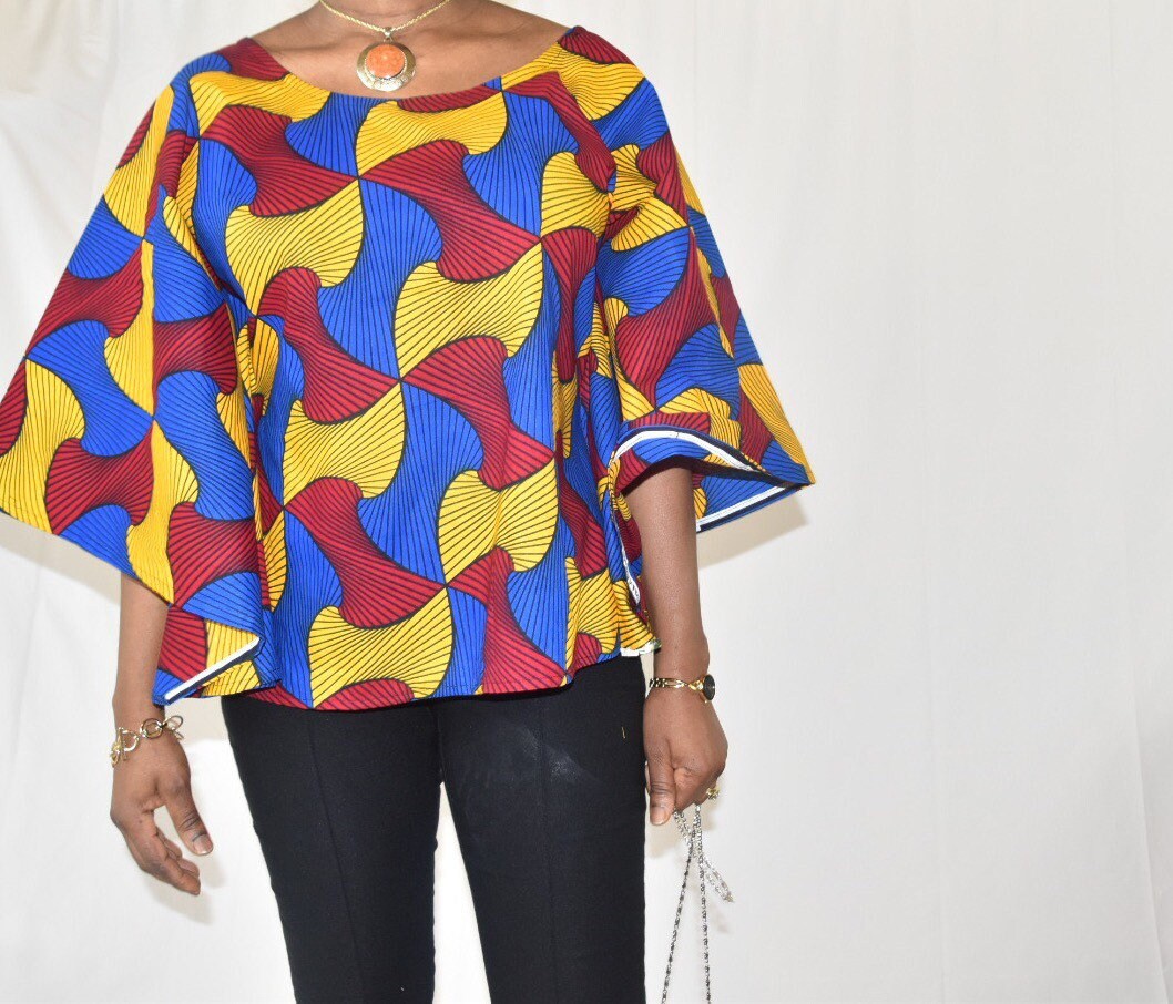 African Clothings For Women/African Blouse/Ankara Blouse/African Print Top/African Fashion/Ankara/ Printed Blouse/Short Sleeves Blouse/Blous