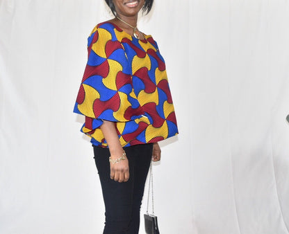 African Clothings For Women/African Blouse/Ankara Blouse/African Print Top/African Fashion/Ankara/ Printed Blouse/Short Sleeves Blouse/Blous
