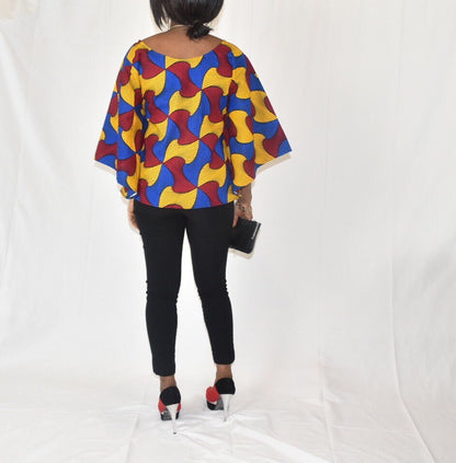African Clothings For Women/African Blouse/Ankara Blouse/African Print Top/African Fashion/Ankara/ Printed Blouse/Short Sleeves Blouse/Blous