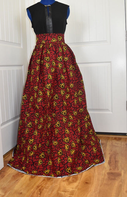 African clothing maxi skirt/ African women clothing/Full flare maxi skirt/ African print skirt/ Ankara long skirt/ latest African fashion