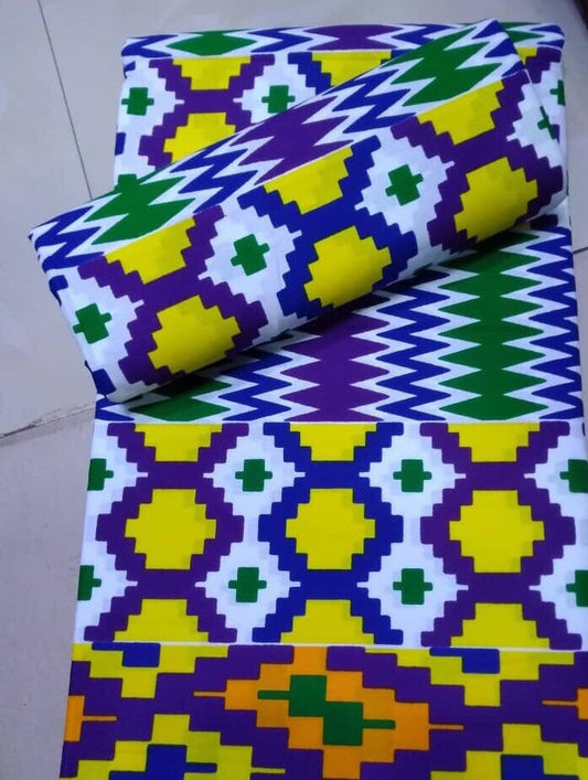 Purple and white African Fabric/African prints/ Ankara fabric/ African wax/Kente fabric/African fabric per yard/ African fabric for cr/MK502