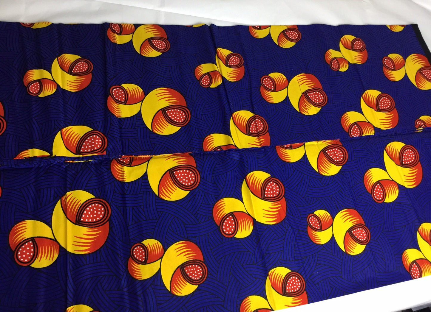 Navyblue and orange African Fabric/African prints/ Wax prints/ African prints for crafts/ African fabric for apparels/Face mask fabric/MK428