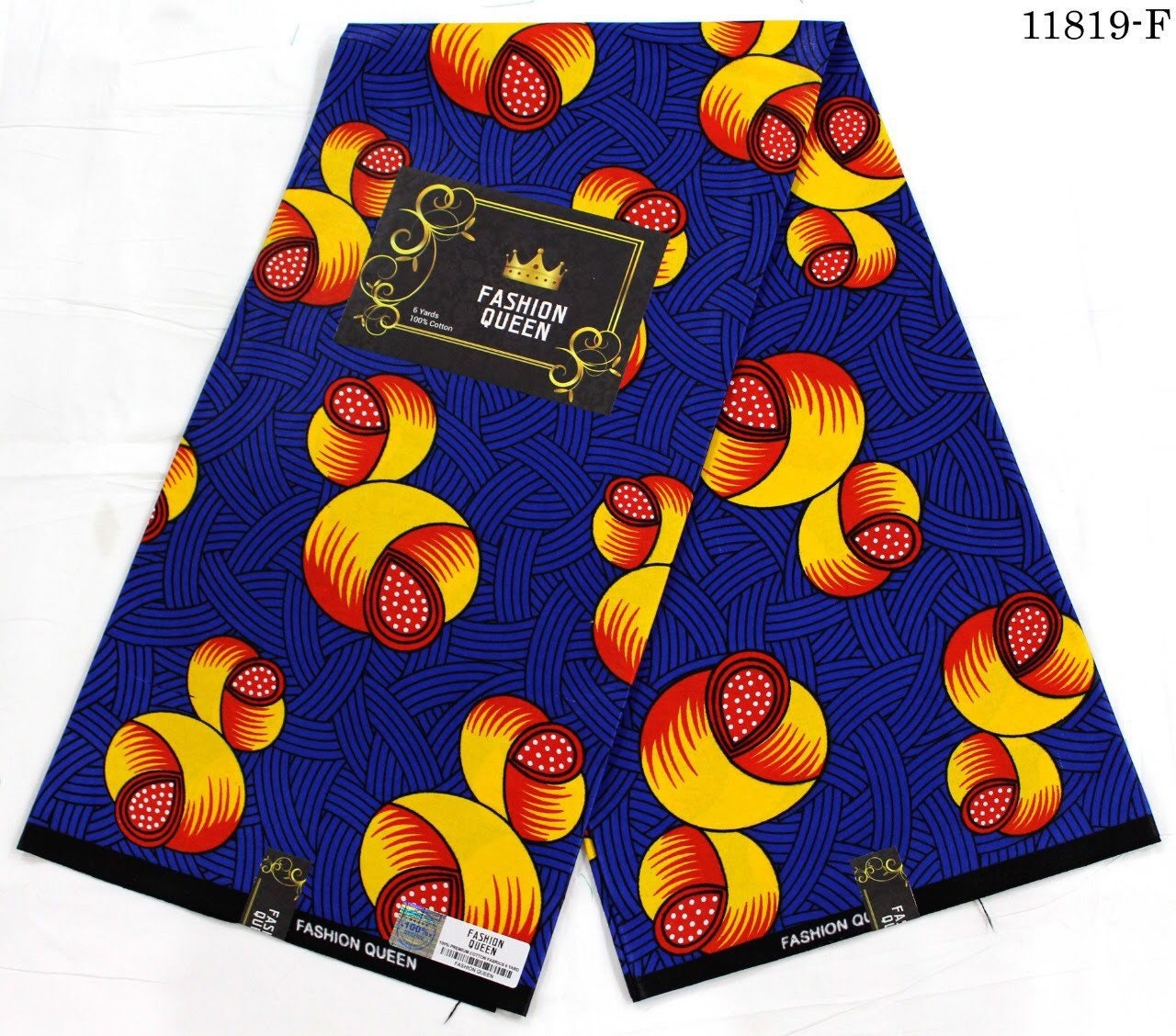 Navyblue and orange African Fabric/African prints/ Wax prints/ African prints for crafts/ African fabric for apparels/Face mask fabric/MK428
