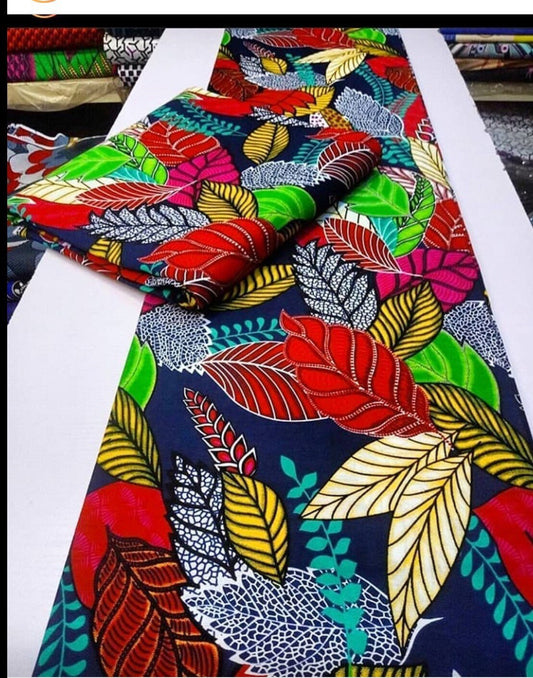 Red and yellow African patched work fabric/ African prints/Wax print/ African headwrap/ African fabric for craft/ African clothing/ MK157