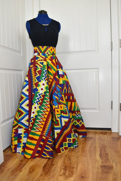 Full flare maxi skirt/African Skirt/Ankara Skirt/VA78