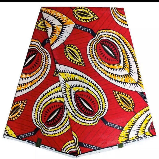 African Fabric/African prints/ Ankara fabric/ African wax/Hollandais/MK1000/Red African textiles for crafts/Quilting fabrics/