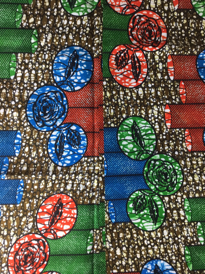 African fabric 6 yards/Ankara fabric by the yards/ African headwrap/ African fabric for craft/ African clothing/ MK155