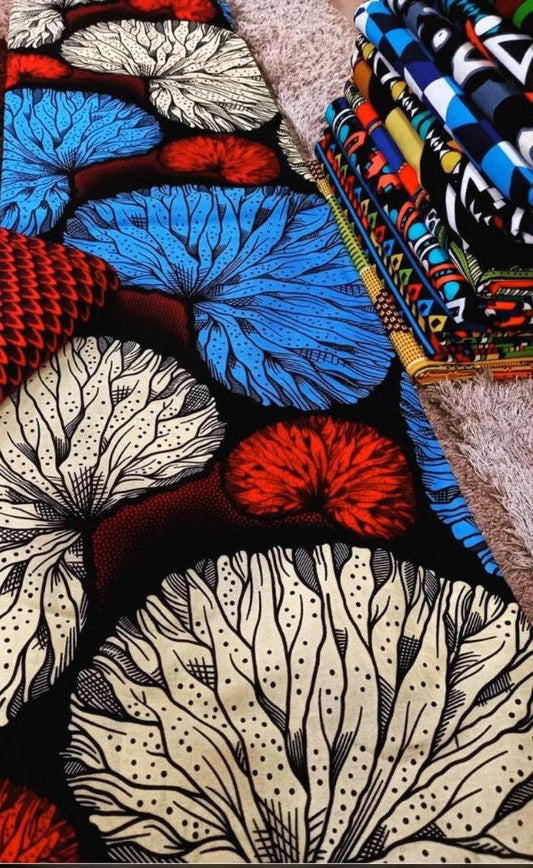 Multicolor African Fabric/African prints/ Ankara fabric/ African fabric per yard/ African fabric for crafts/ African fabri/DK09