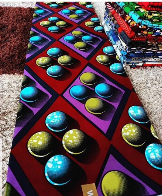 Multicolor African Fabric/African prints/ Ankara fabric/ African fabric per yard/ African fabric for crafts/ African fabri/DK20