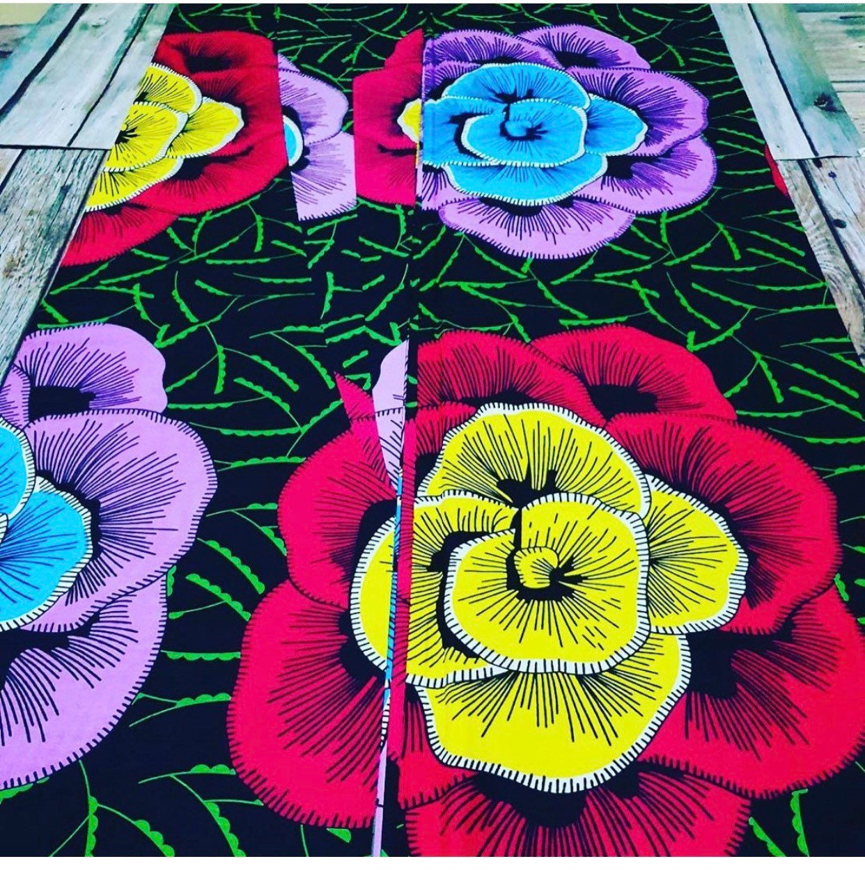 Multicolor African Fabric/African prints/ Ankara fabric/ African fabric per yard/ African fabric for crafts/ African fabri/DK36