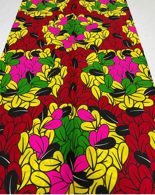 African Fabric/African prints/ Ankara fabric/ African wax/Hollandais/Black and red African fabric/ African fabric 6 yards/FG40