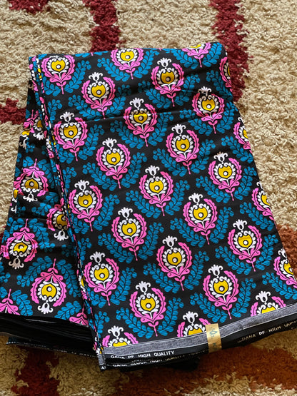 Multicolor African Fabric/African prints/ Ankara fabric/ African fabric per yard/ African fabric for crafts/ African fabri/FG55/Maxi skirt