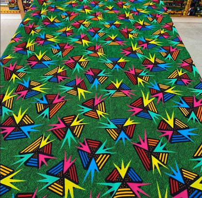 African Fabric/African prints/ Ankara fabric/ African wax/Hollandais/ Green and black African fabric/ Great value fabric/100% cotton /MK182