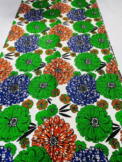 Multicolor African Fabric/African prints/ Ankara fabric/ African fabric per yard/ African fabric for crafts/ African fabri/FG46