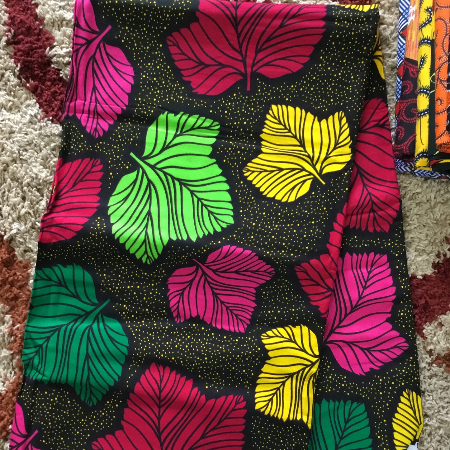 African Fabric/African prints/ Ankara fabric/ African wax/Hollandais/ Blue and black African Kente/ green and white fabric/MK417f