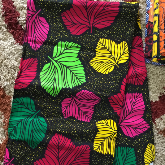 African Fabric/African prints/ Ankara fabric/ African wax/Hollandais/ Blue and black African Kente/ green and white fabric/MK417f