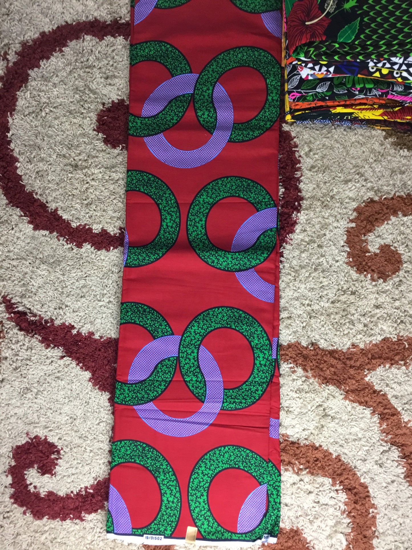 Red and green African Fabric/African prints/ Ankara fabric/ Wax print/ African headwrap/ African fabric for crafts/MK512/African headwrap