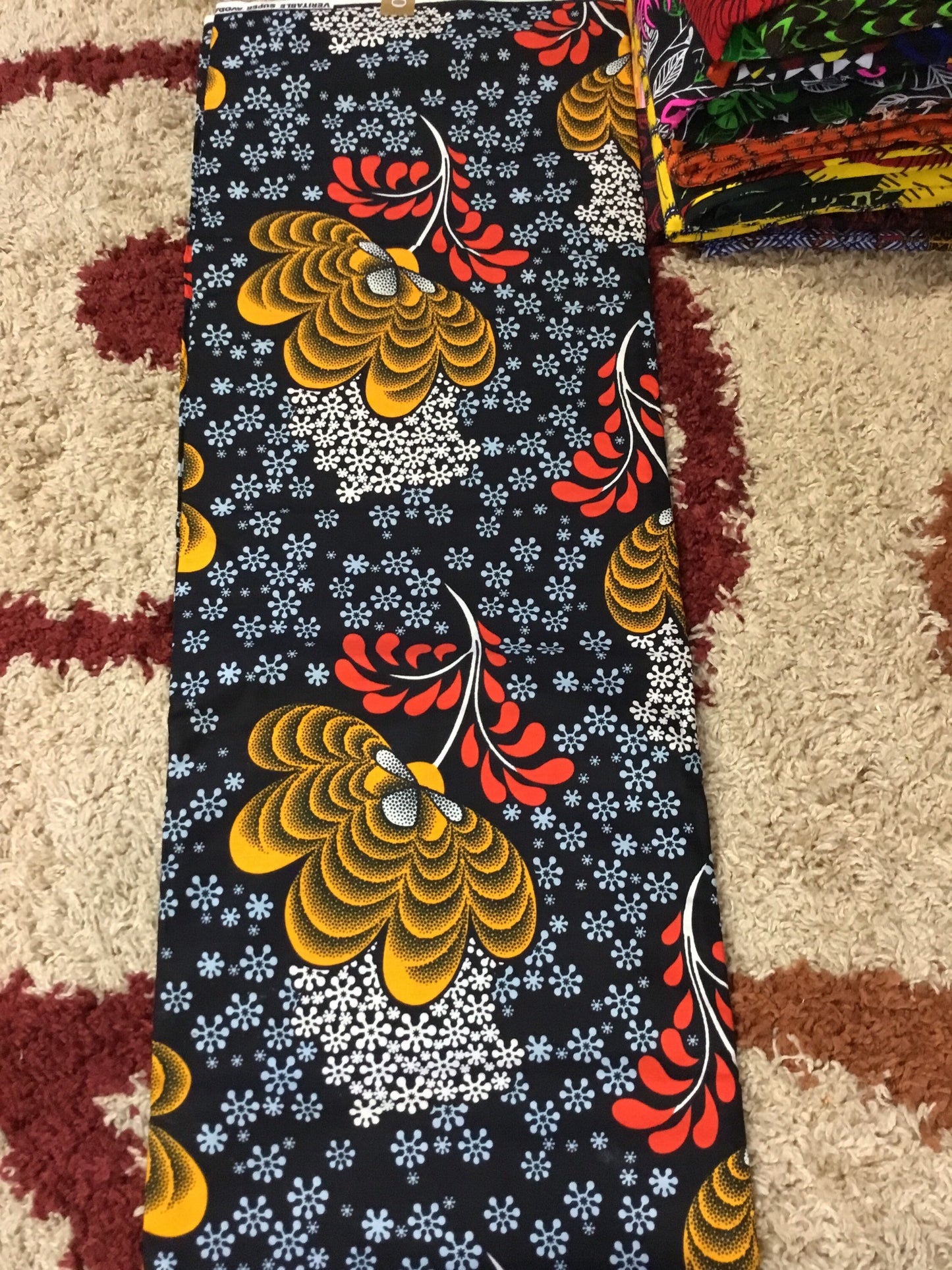 Black and gold African Fabric/African prints/ Ankara fabric/ Wax print/ African fabric for crafts/ African headwrap/ African clothing/MK908D