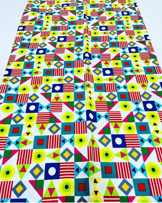 White African Fabric/African prints/ Ankara fabric/ Wax print/ African fabric for decor/ African fabric for crafts/African headwrap/MK670y