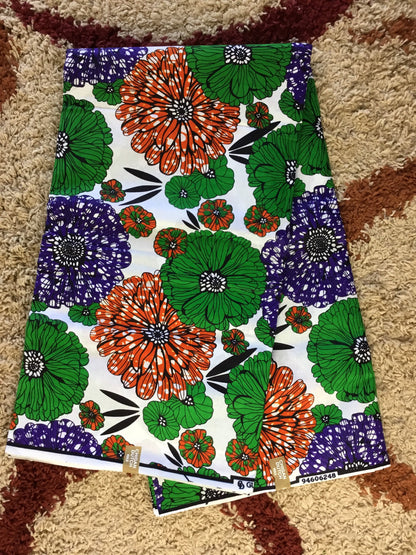 Multicolor African Fabric/African prints/ Ankara fabric/ African fabric per yard/ African fabric for crafts/ African fabri/FG46