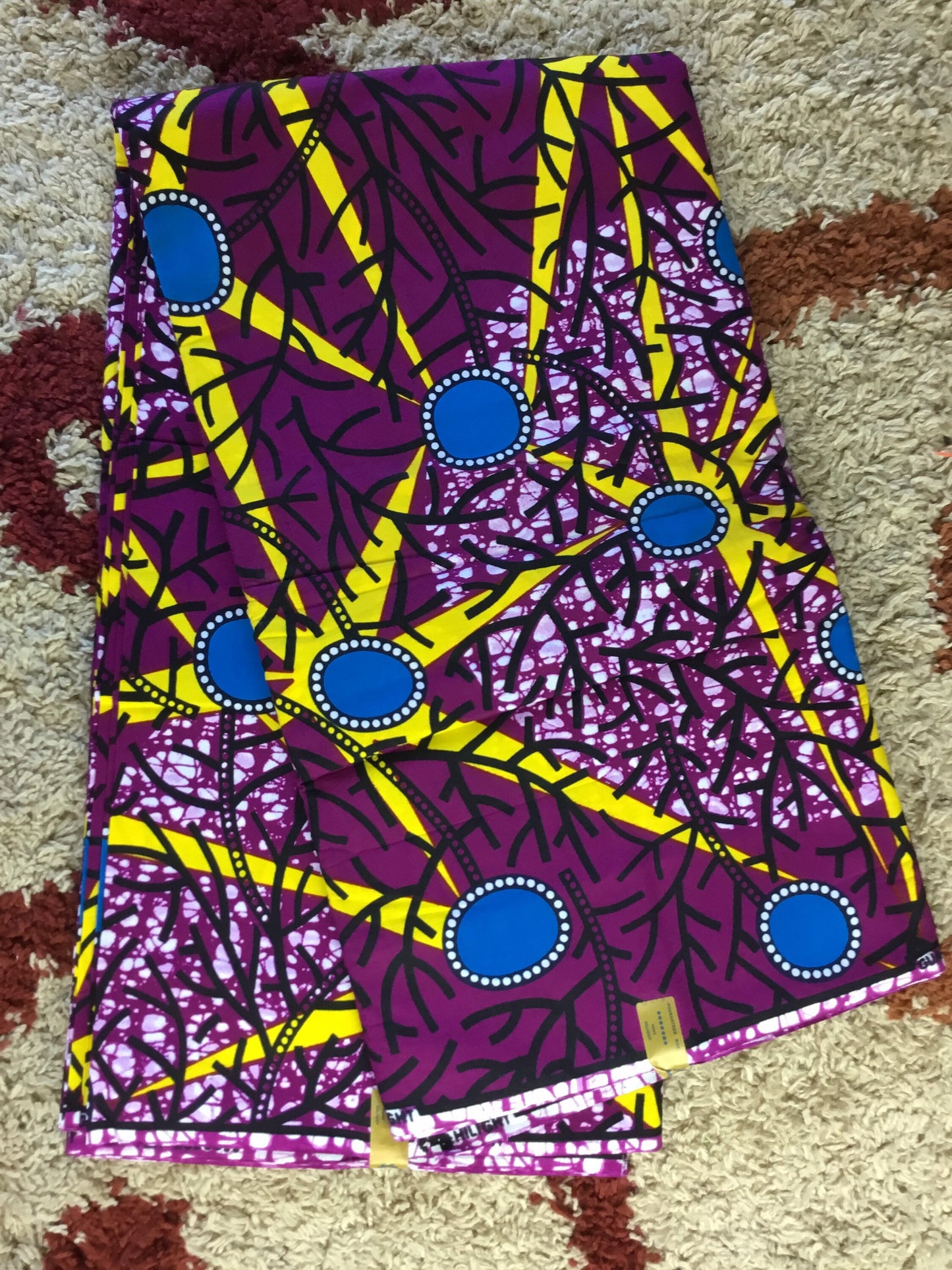 Burgundy and blue African Fabric/African prints/ Ankara fabric/ African headwraps/ African fabric for decor/ African fabric for appar/MK172