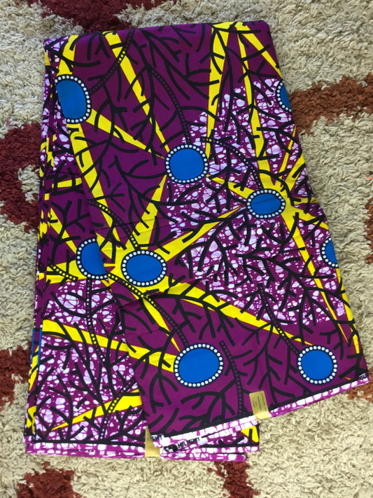 Burgundy and blue African Fabric/African prints/ Ankara fabric/ African headwraps/ African fabric for decor/ African fabric for appar/MK172