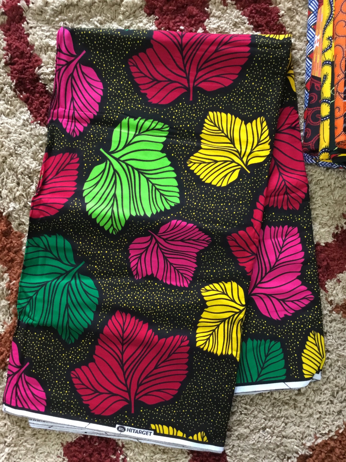 African Fabric/African prints/ Ankara fabric/ African wax/Hollandais/ Blue and black African Kente/ green and white fabric/MK417f