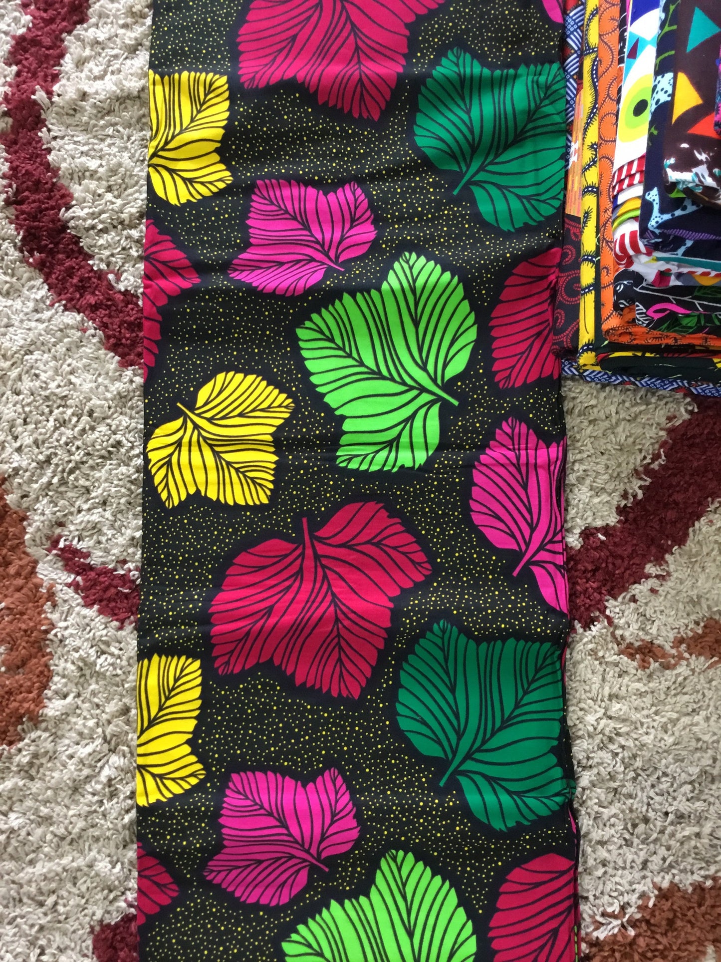 African Fabric/African prints/ Ankara fabric/ African wax/Hollandais/ Blue and black African Kente/ green and white fabric/MK417f