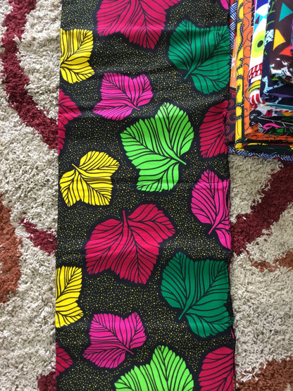 African Fabric/African prints/ Ankara fabric/ African wax/Hollandais/ Blue and black African Kente/ green and white fabric/MK417f