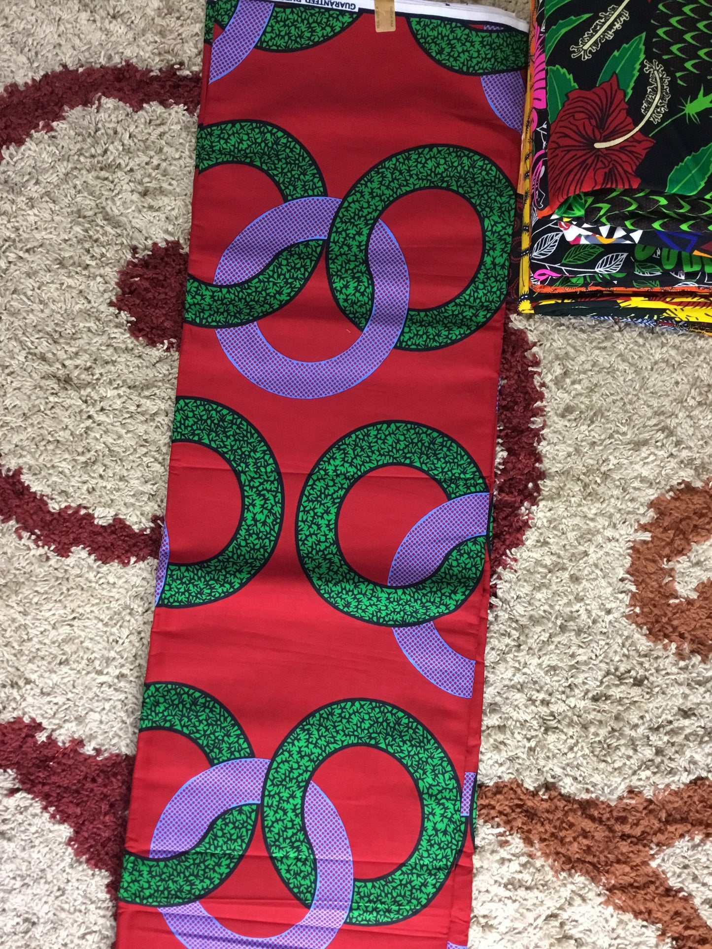 Red and green African Fabric/African prints/ Ankara fabric/ African fabric per yard/ African fabric for crafts/ African fabri/MK146