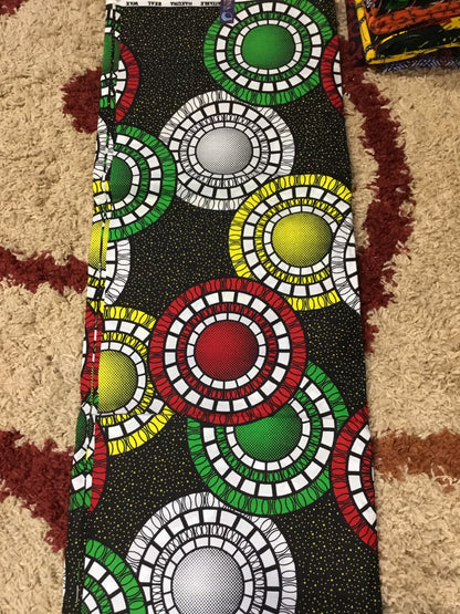 Green red and  African Fabric/African prints/ Ankara fabric/ Wax print/ African fabric for crafts/ African headwrap/ African clothing/MK908F