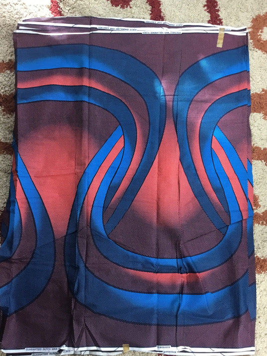 Blue and orange African Fabric/African prints/ Ankara fabric/ African fabric by the yard/ Wax prints/ African fabric for apparels/ African
