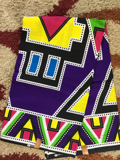 Multicolor African Fabric/African prints/ Ankara fabric/ African fabric per yard/ African fabric for crafts/ African fabri/FG30
