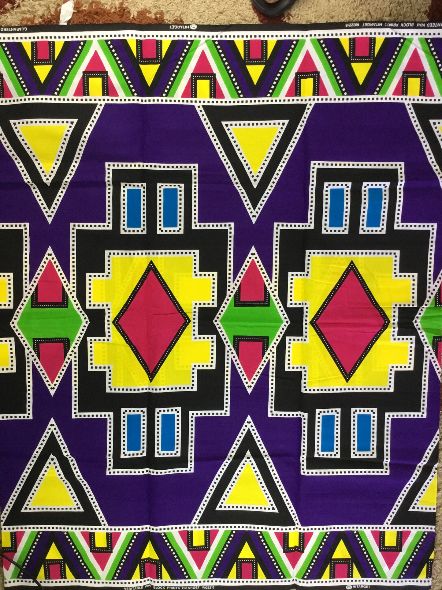Multicolor African Fabric/African prints/ Ankara fabric/ African fabric per yard/ African fabric for crafts/ African fabri/FG30
