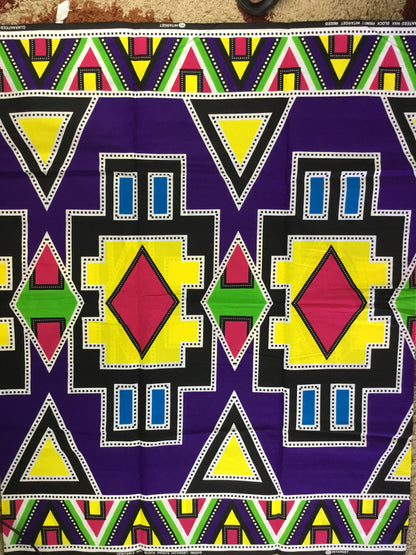 Multicolor African Fabric/African prints/ Ankara fabric/ African fabric per yard/ African fabric for crafts/ African fabri/FG30