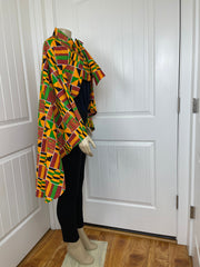 African print cape/ African wax shawl/ African fabric poncho/African high low cape/Ankara shawl for women/Plus size women shawl.