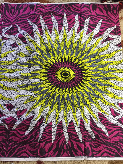 Pink and yellow African Fabric/African prints/ Ankara fabric/ African fabric per yard/ African fabric for crafts/ African fabri/FG48/