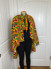 African print cape/ African wax shawl/ African fabric poncho/African high low cape/Ankara shawl for women/Plus size women shawl.