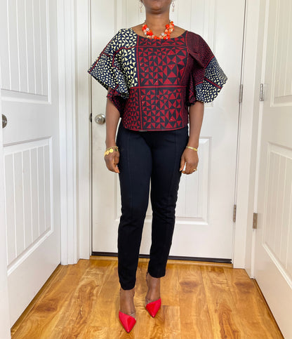 African Blouse/Ankara Top/Summer Blouse/TK84