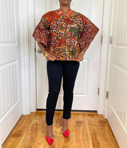 African Blouse/Ankara Top/African Clothing/VA114