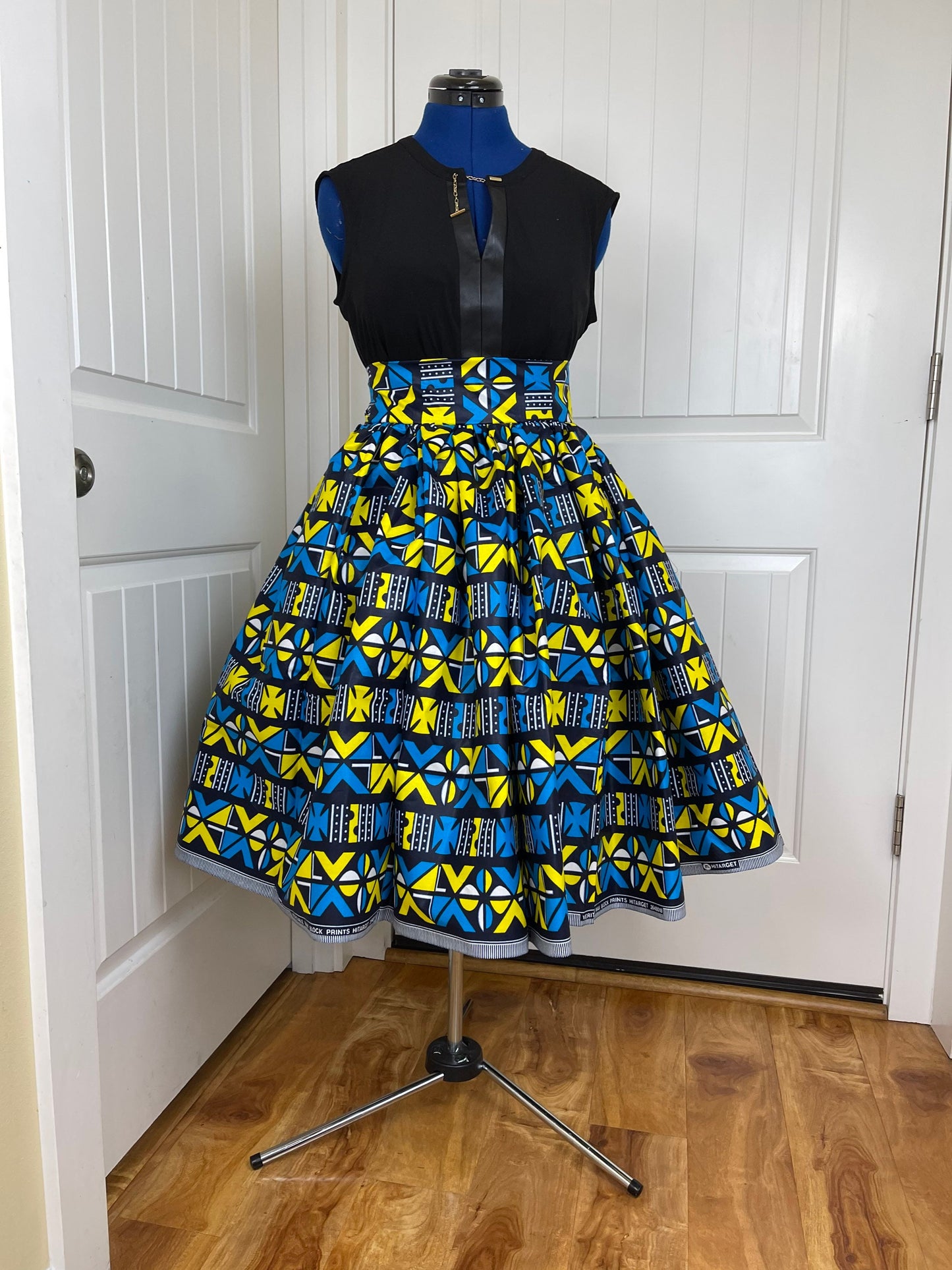 African midi skirt/Ankara Skirt With Pockets/African Short Skirt/VA83