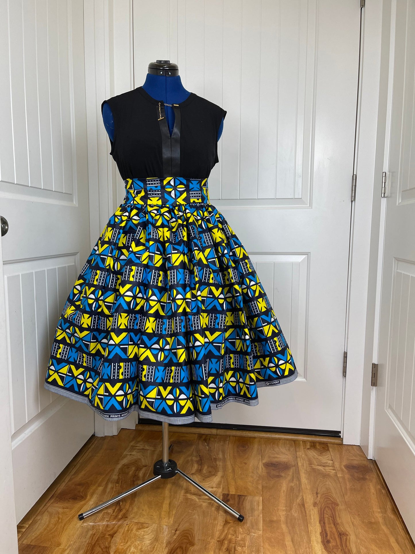 African midi skirt/Ankara Skirt With Pockets/African Short Skirt/VA83