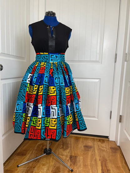 African midi skirt/African Print Skirt/Ankara Skirt/VA50